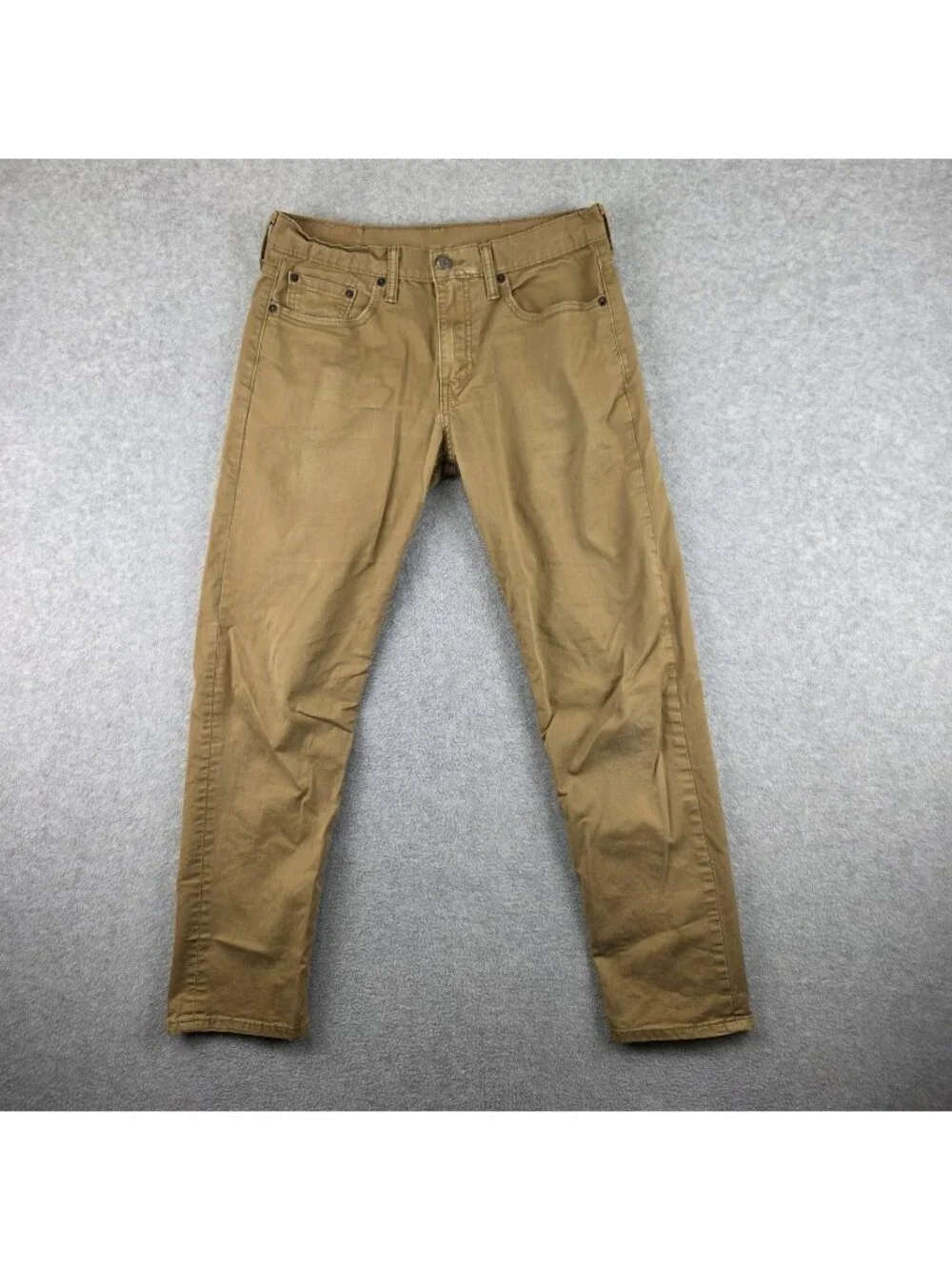 Levi's 502 Jeans Mens 30x32 Beige Regular Fit Tapered Stretch Denim Khaki Cotton